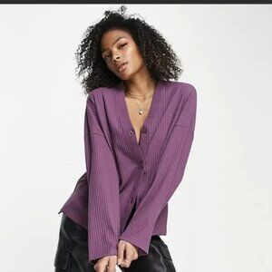 Monki (ASOS) Oversized Ribbed Jersey Cardigan Size Small